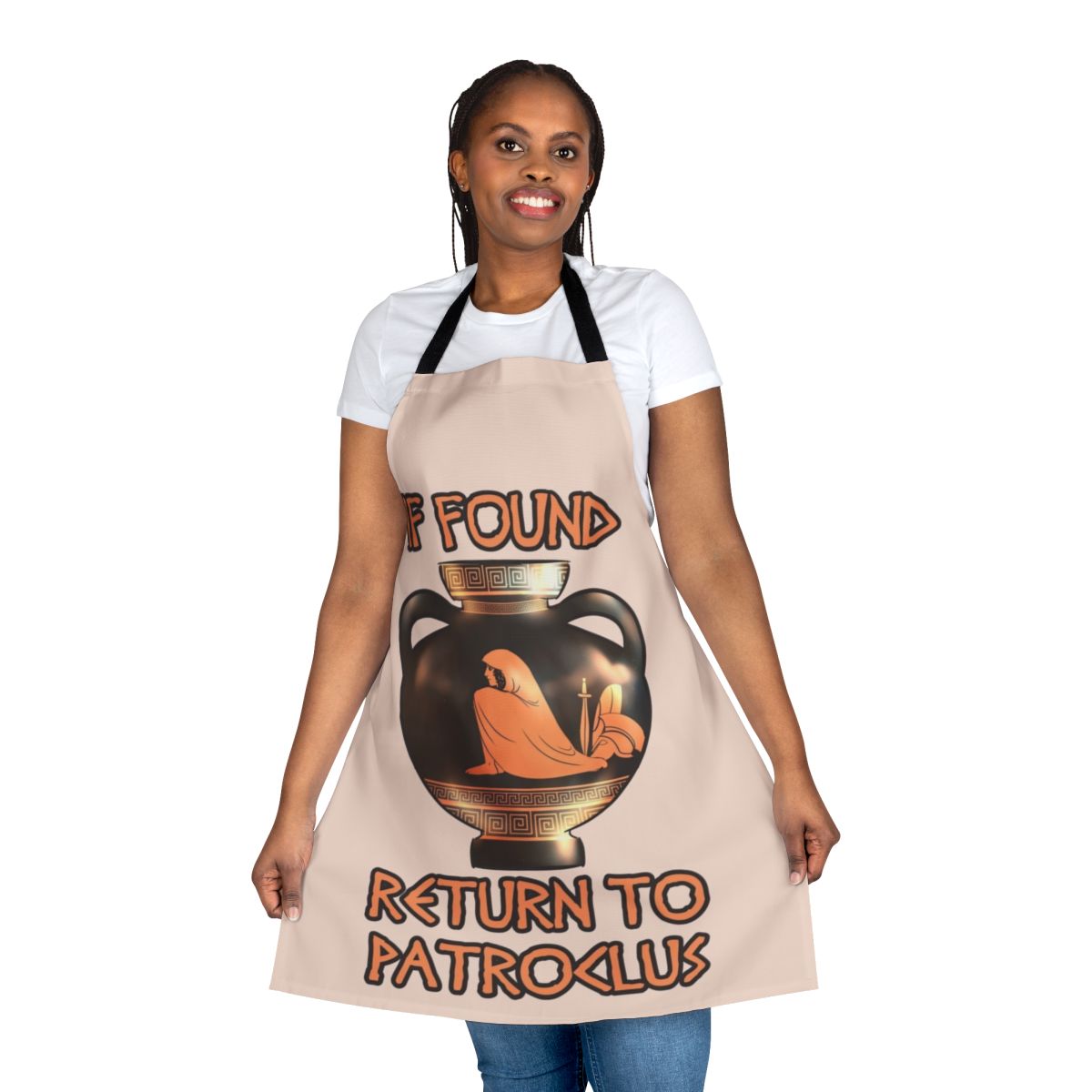 Sarcastic apron featuring Achilles and Patroclus from Greek mythology