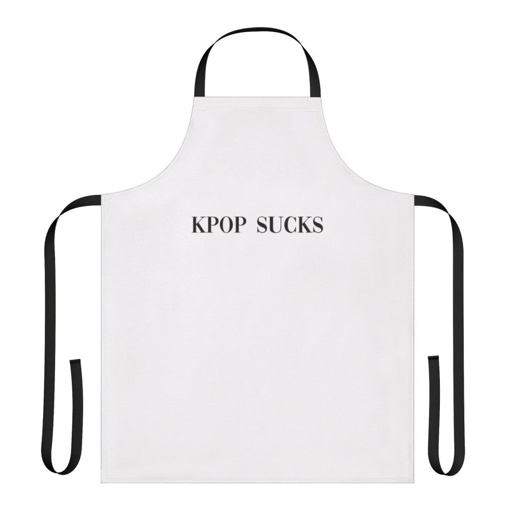 Sarcastic anti-kpop music lover apron with "Kpop Sucks" text