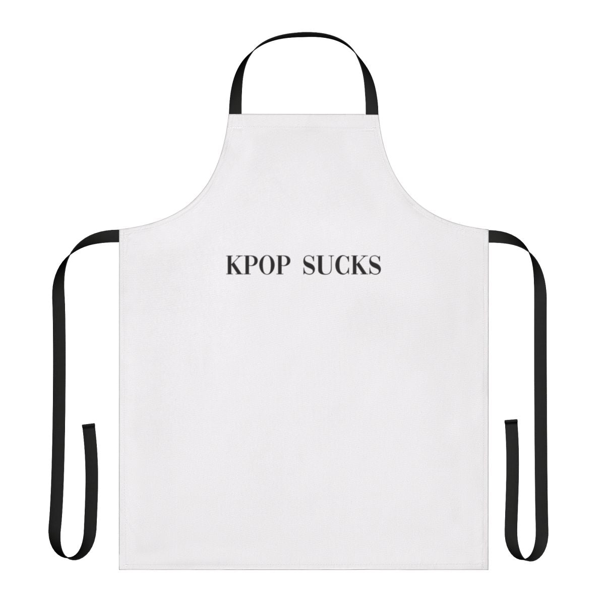 Sarcastic anti-kpop music lover apron with "Kpop Sucks" text