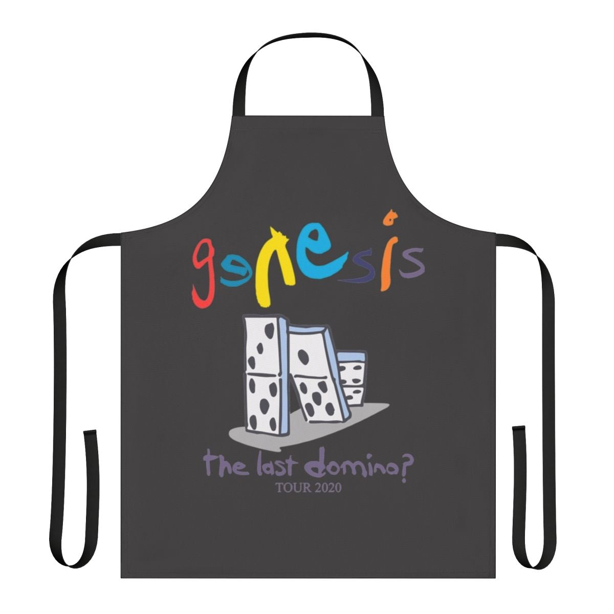 Sarcastic 'The Last Domino' music-themed apron featuring band references