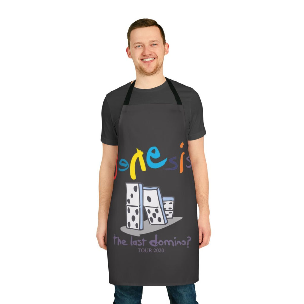 Sarcastic 'The Last Domino' music-themed apron featuring band references