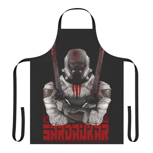 Sardaukar inspired apron featuring the iconic blades and imagery from the Dune universe