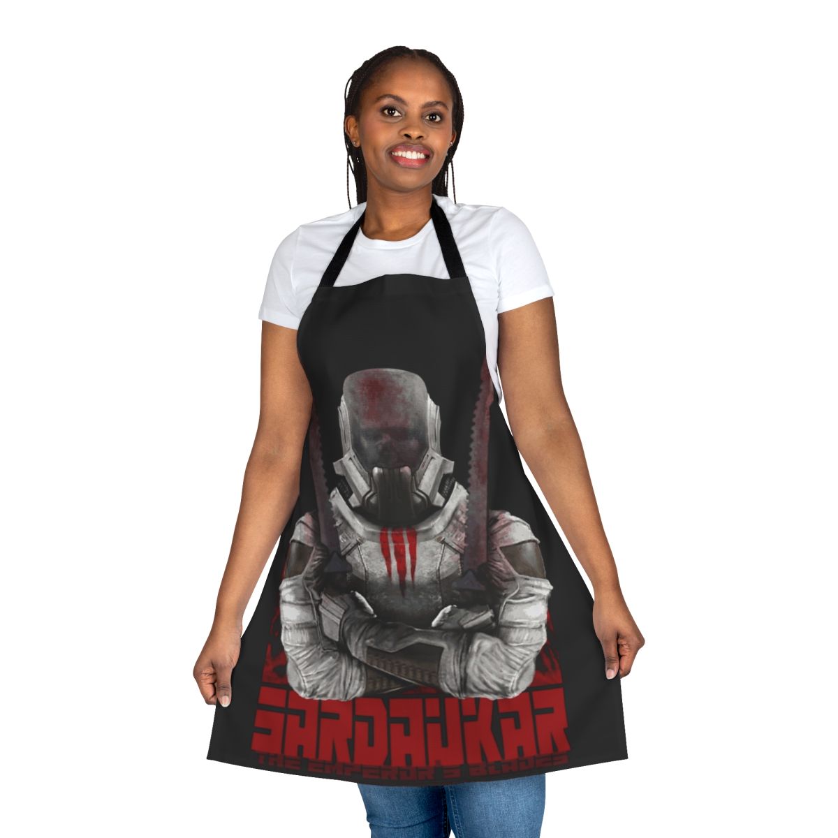 Sardaukar inspired apron featuring the iconic blades and imagery from the Dune universe