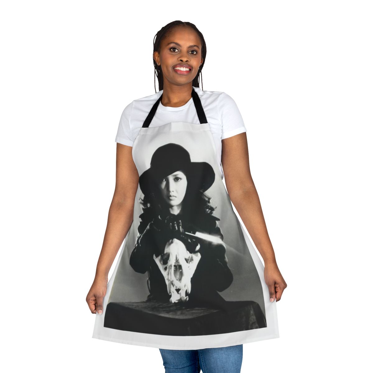 Stylish apron featuring Sasori character from classic Japanese film
