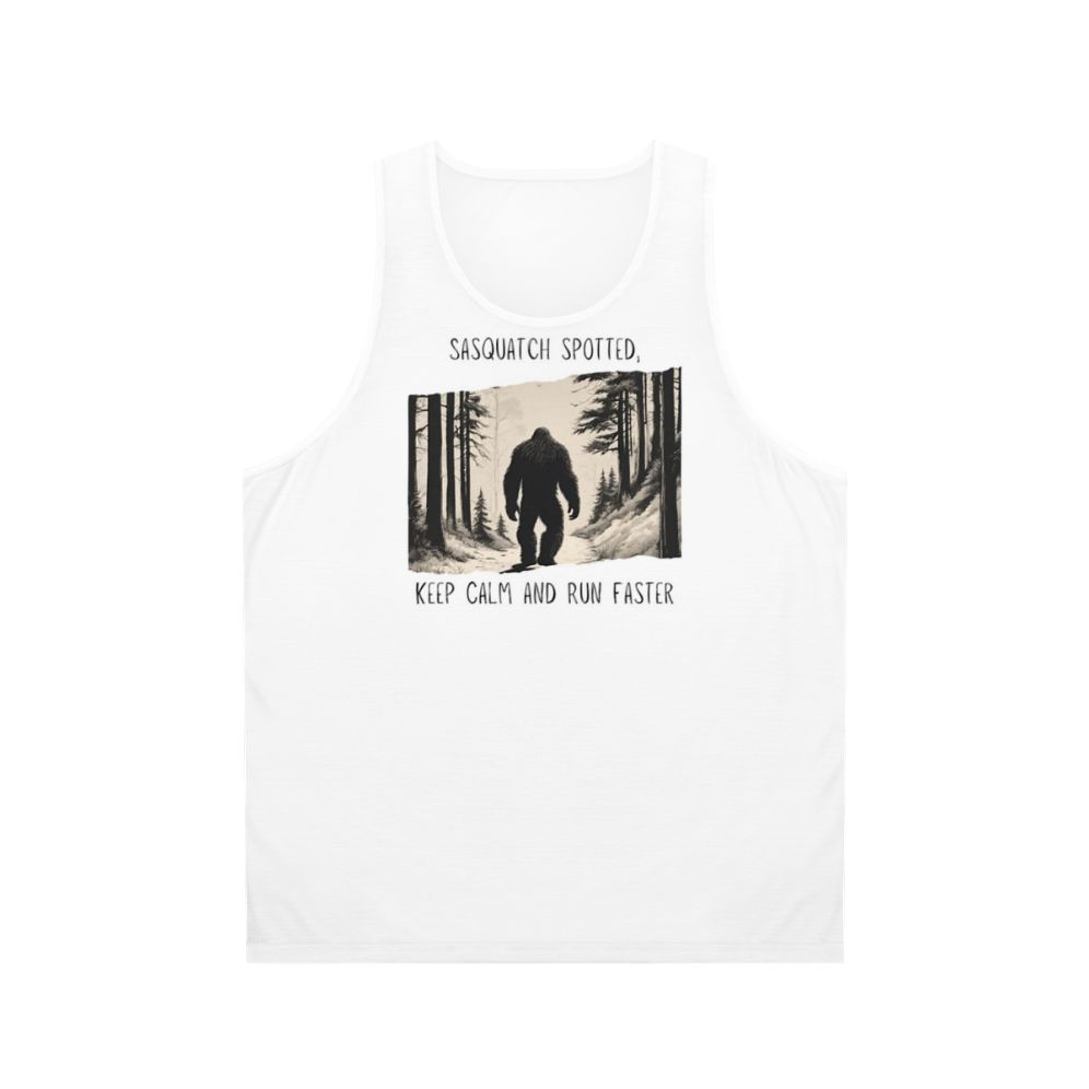 Sasquatch Spotted Keep Calm and Run Faster Unisex Tank Top
