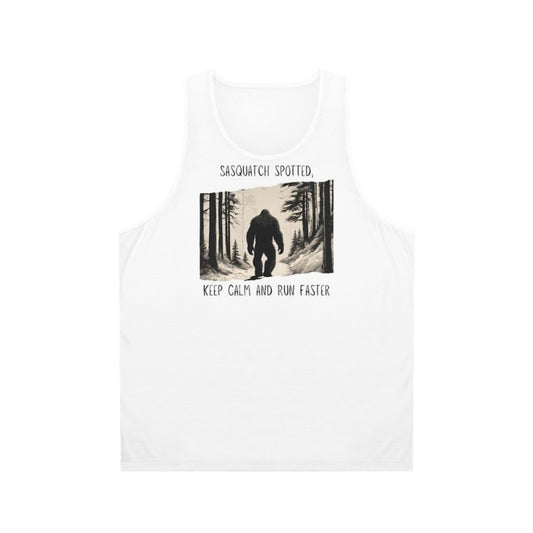 Sasquatch Spotted Keep Calm and Run Faster Unisex Tank Top