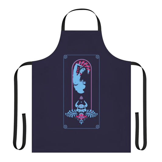 Satanic dark art apron with geometric skull and occult symbols