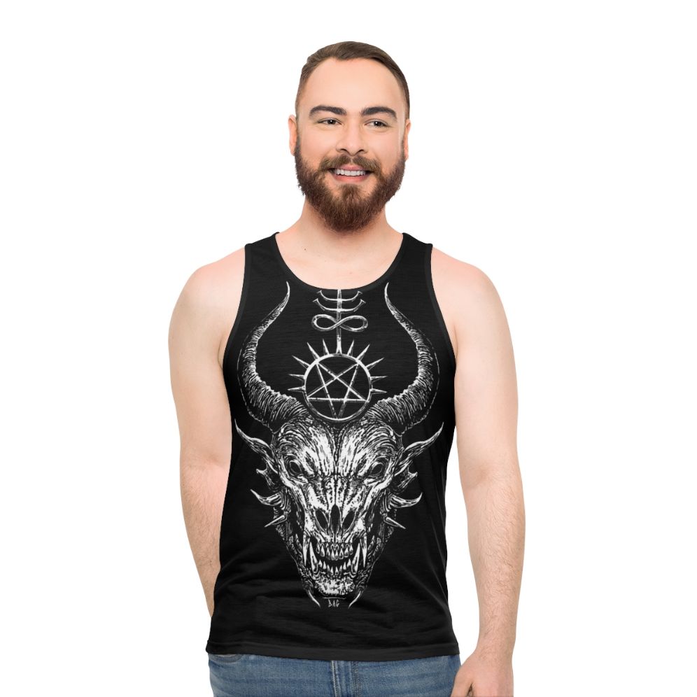 Satanic demon dark colors unisex tank top