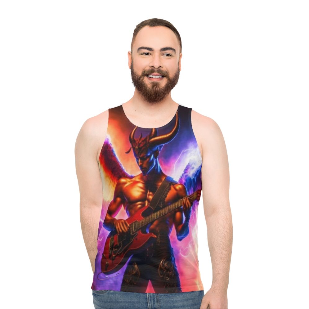 Satanic guitar unisex tank top