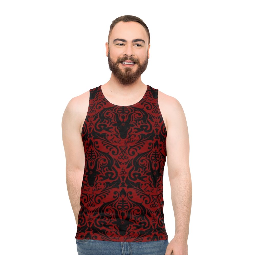 Satanic occult baphomet unisex tank top