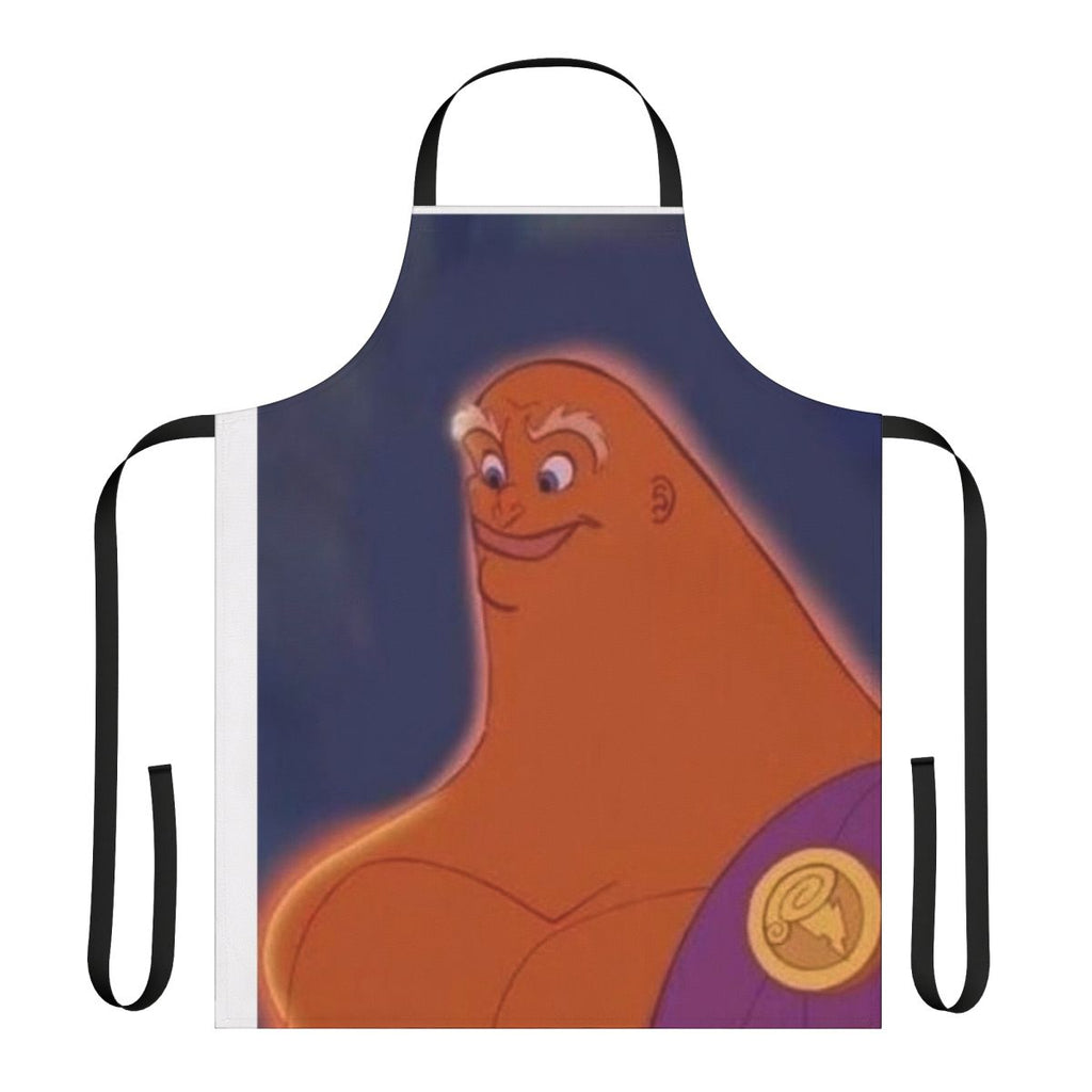 Funny apron featuring a satirical Zeus-inspired meme design