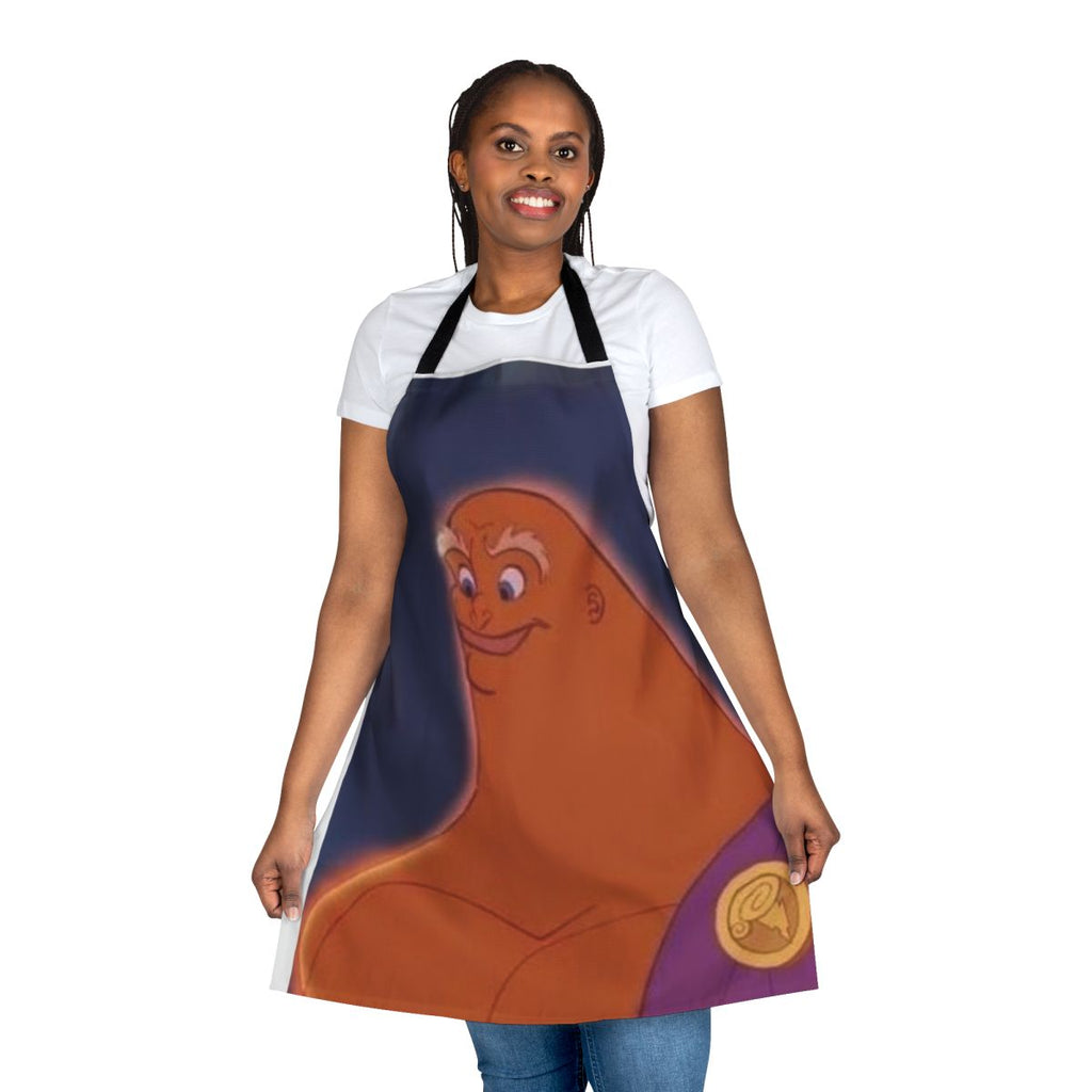 Funny apron featuring a satirical Zeus-inspired meme design