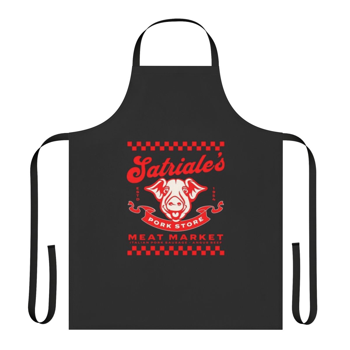 The Sopranos-inspired BBQ apron with Satriale's Pork Store logo