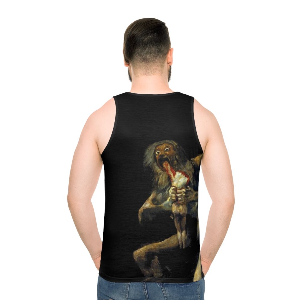 Unisex tank top featuring the mythological figure of Saturn devouring his son