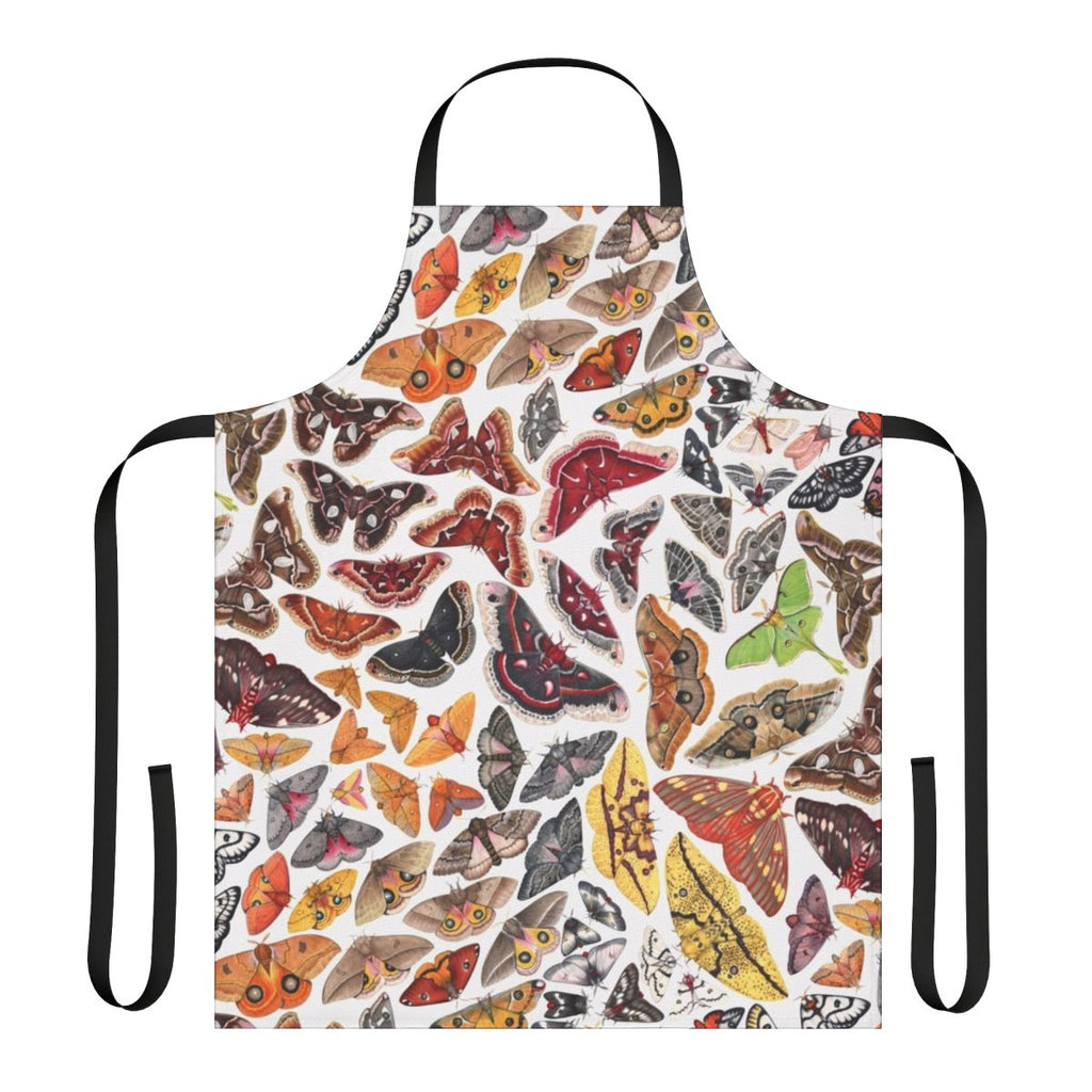Apron featuring a detailed illustration of saturniid moths found in North America