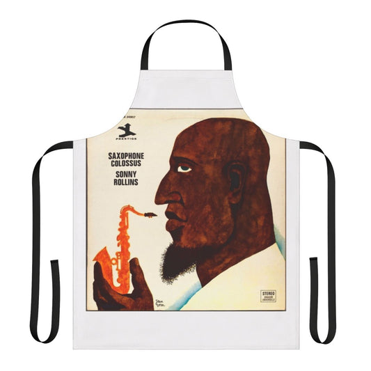 Sonny Rollins-inspired jazz apron featuring a saxophone motif