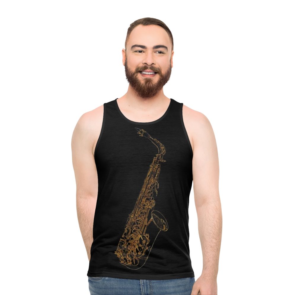 Saxophone Jazz Blues Art Design Unisex Tank Top