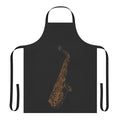 Saxophone jazz blues art design apron featuring a stylish musical instrument graphic.