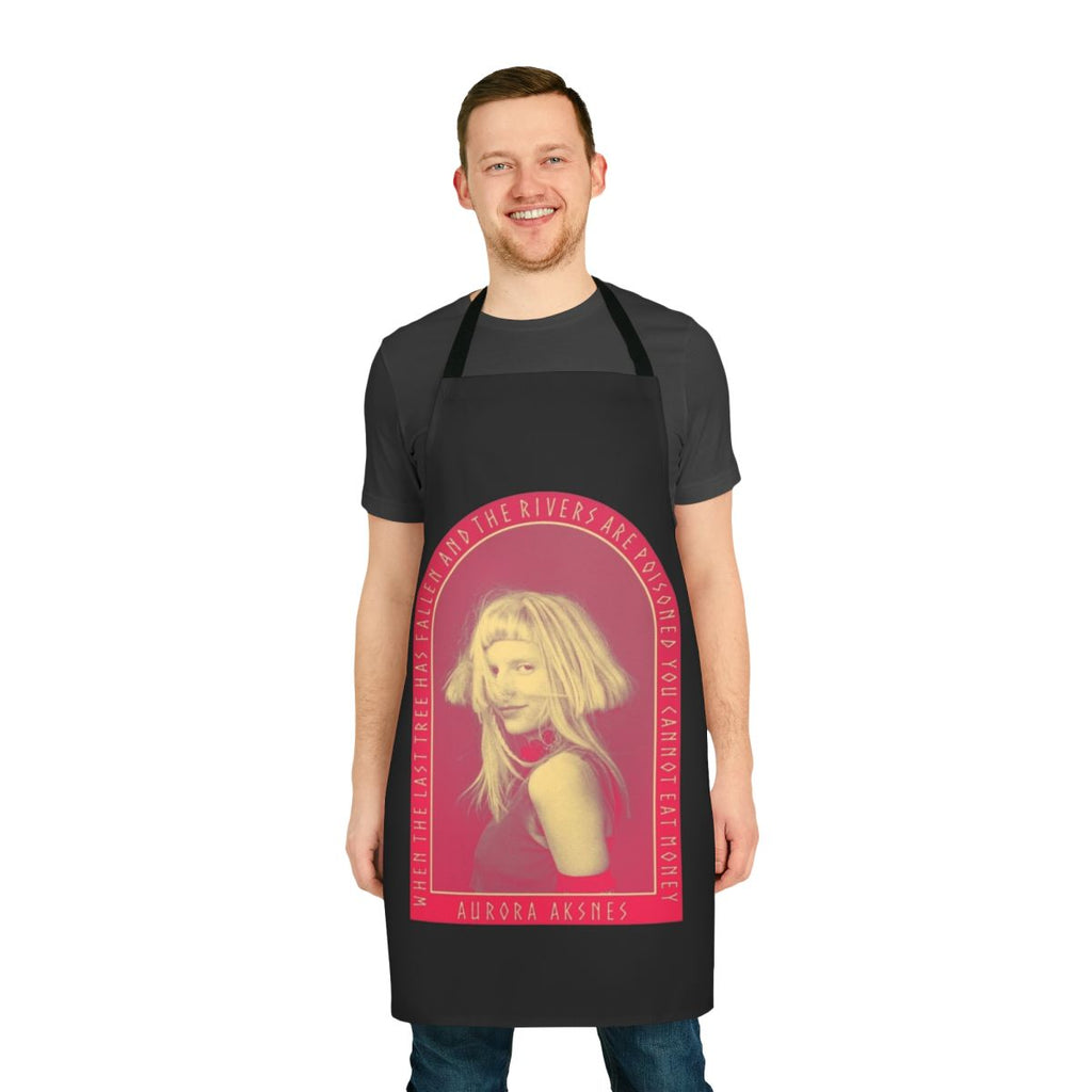 Apron featuring artwork inspired by Norwegian singer-songwriter Aurora Aksnes