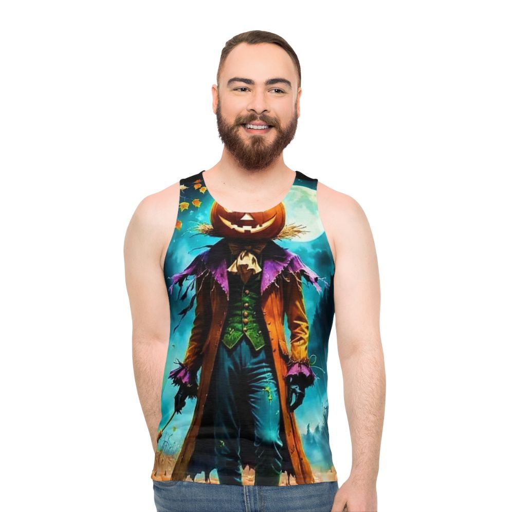 Scare Birds Unisex Tank Top for Outdoor Decor and Halloween