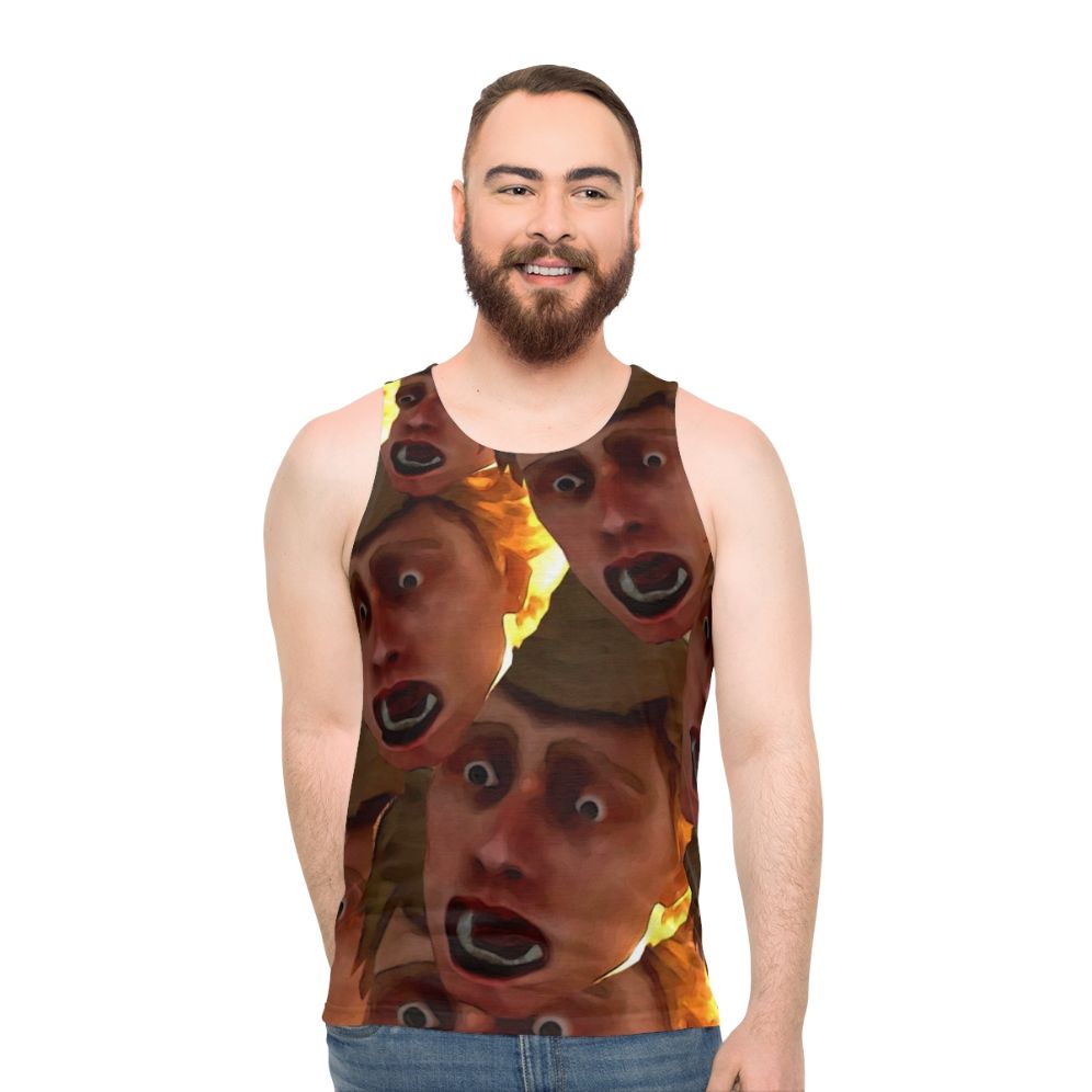 Scared Chad unisex tank top design