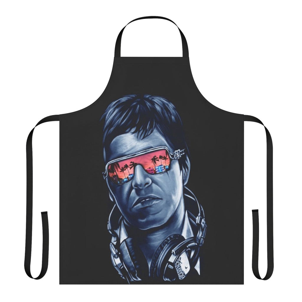 Scarface-themed apron with Tony Montana and Miami design