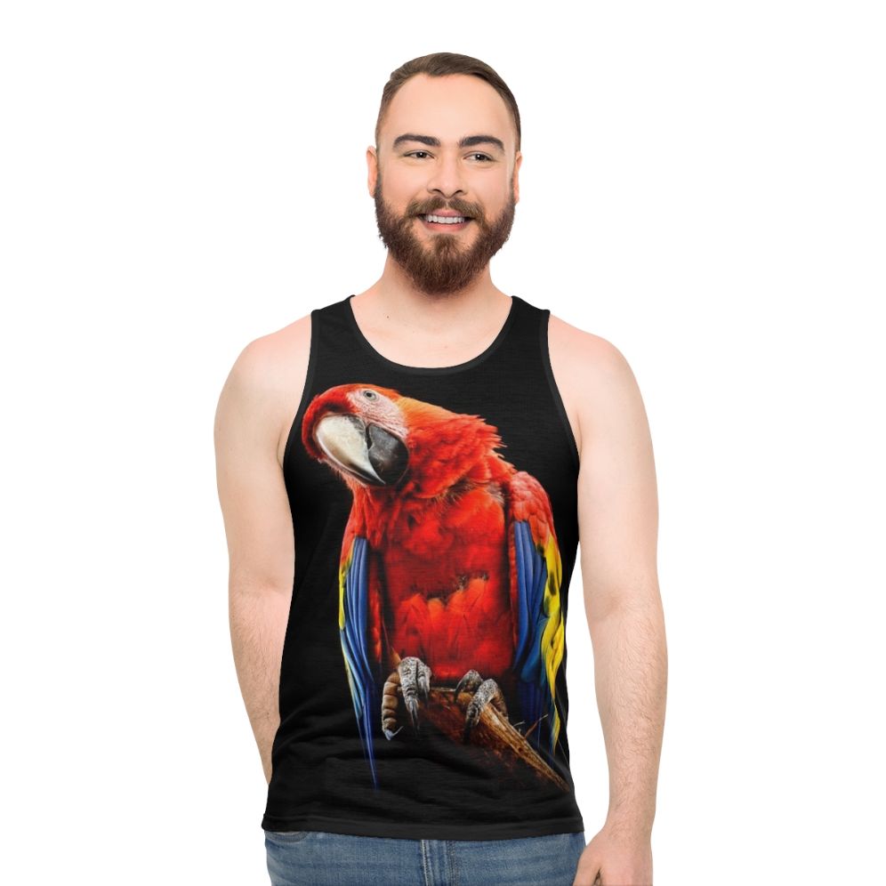 Scarlet Macaw on a Black Background