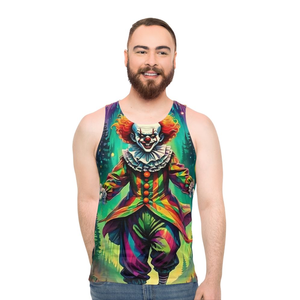 Scary clown unisex tank top
