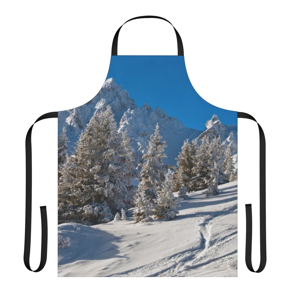 Courchevel 1850 apron featuring a stunning mountain landscape in the French Alps