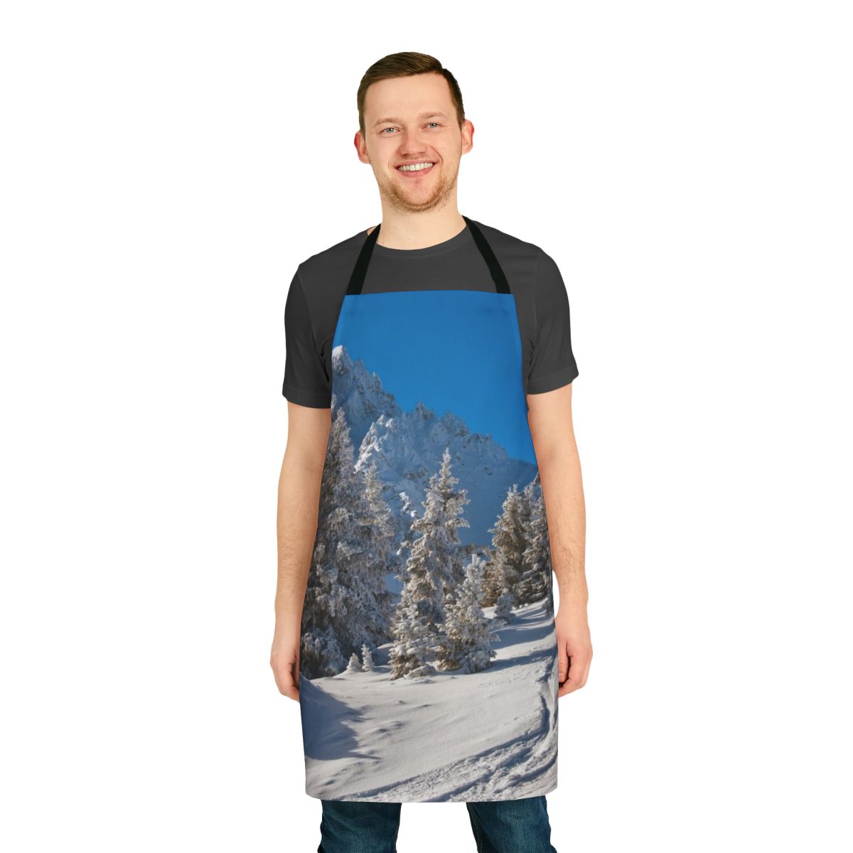 Courchevel 1850 apron featuring a stunning mountain landscape in the French Alps