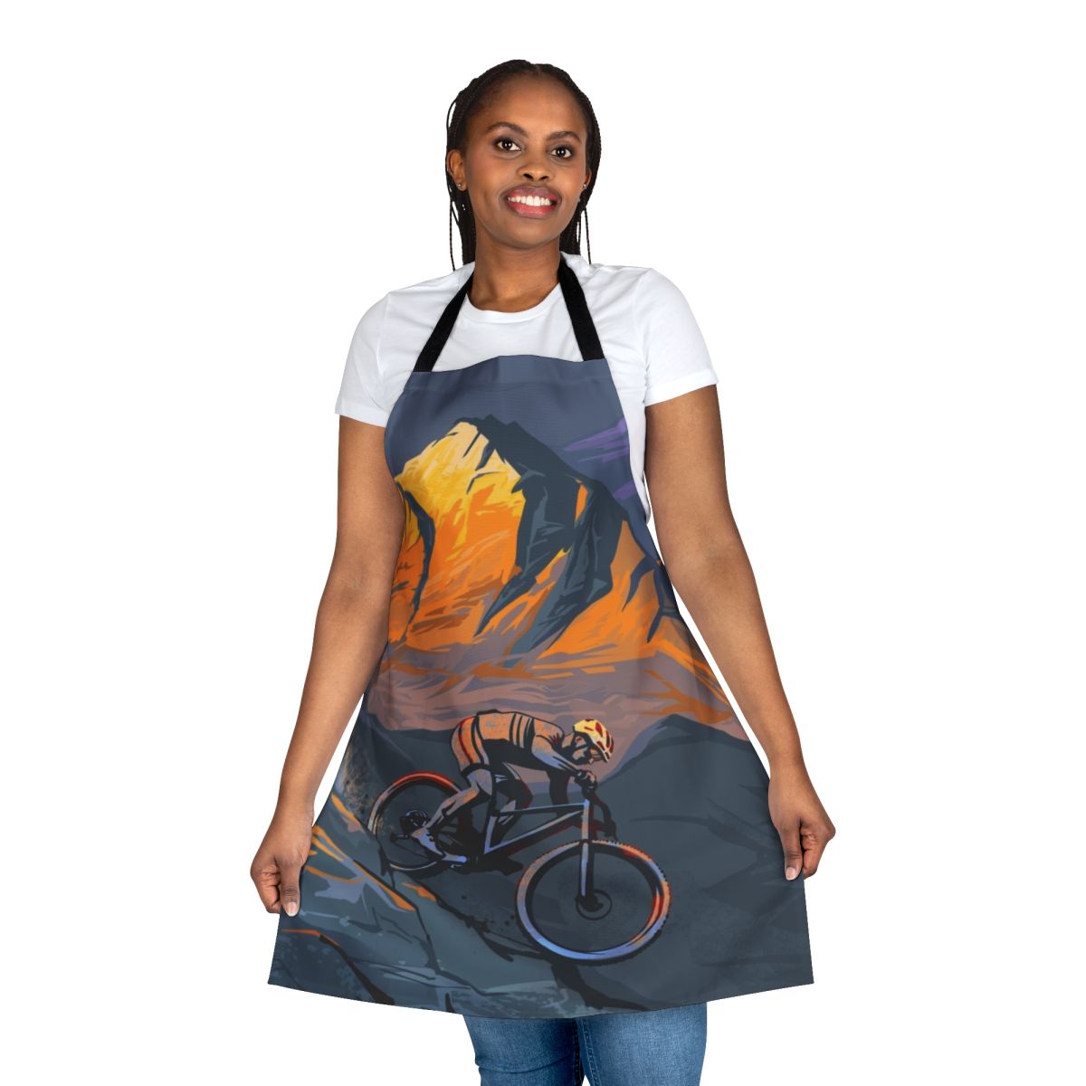 Sunset Peak Mountain Biking Apron featuring Sassan Filsoof's scenic cycling art