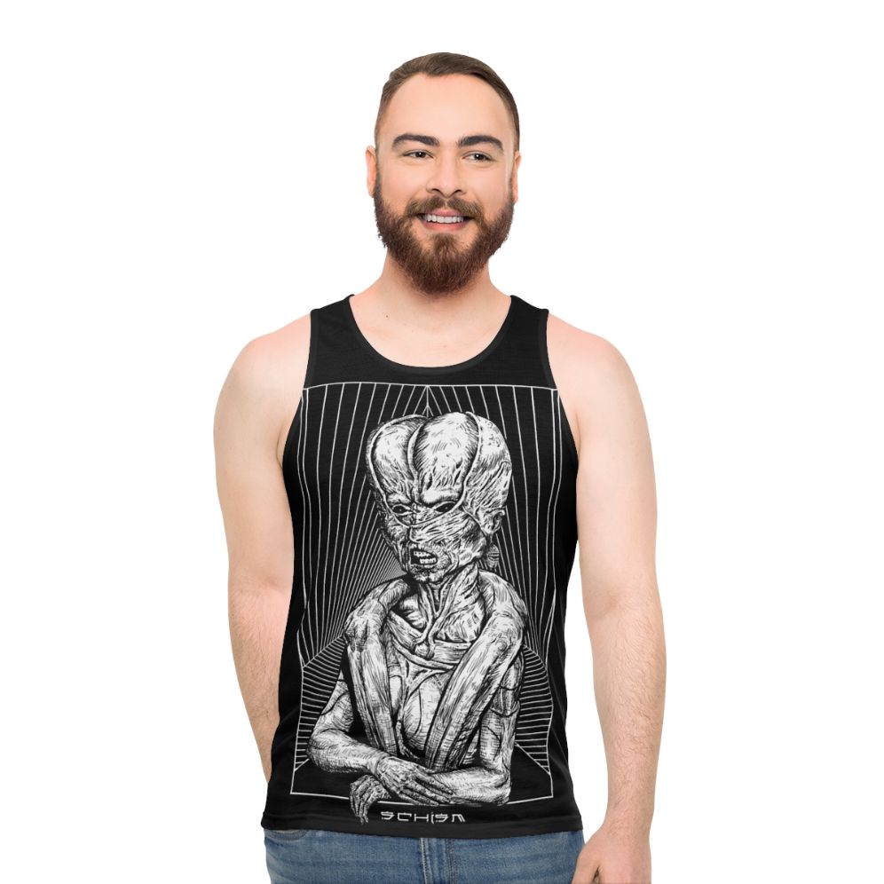 Schism Unisex Tank Top featuring dark, gothic, and occult-inspired art