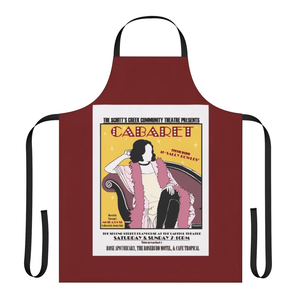 Schitt's Creek Cabaret Apron with a stylish design for fans of the TV show