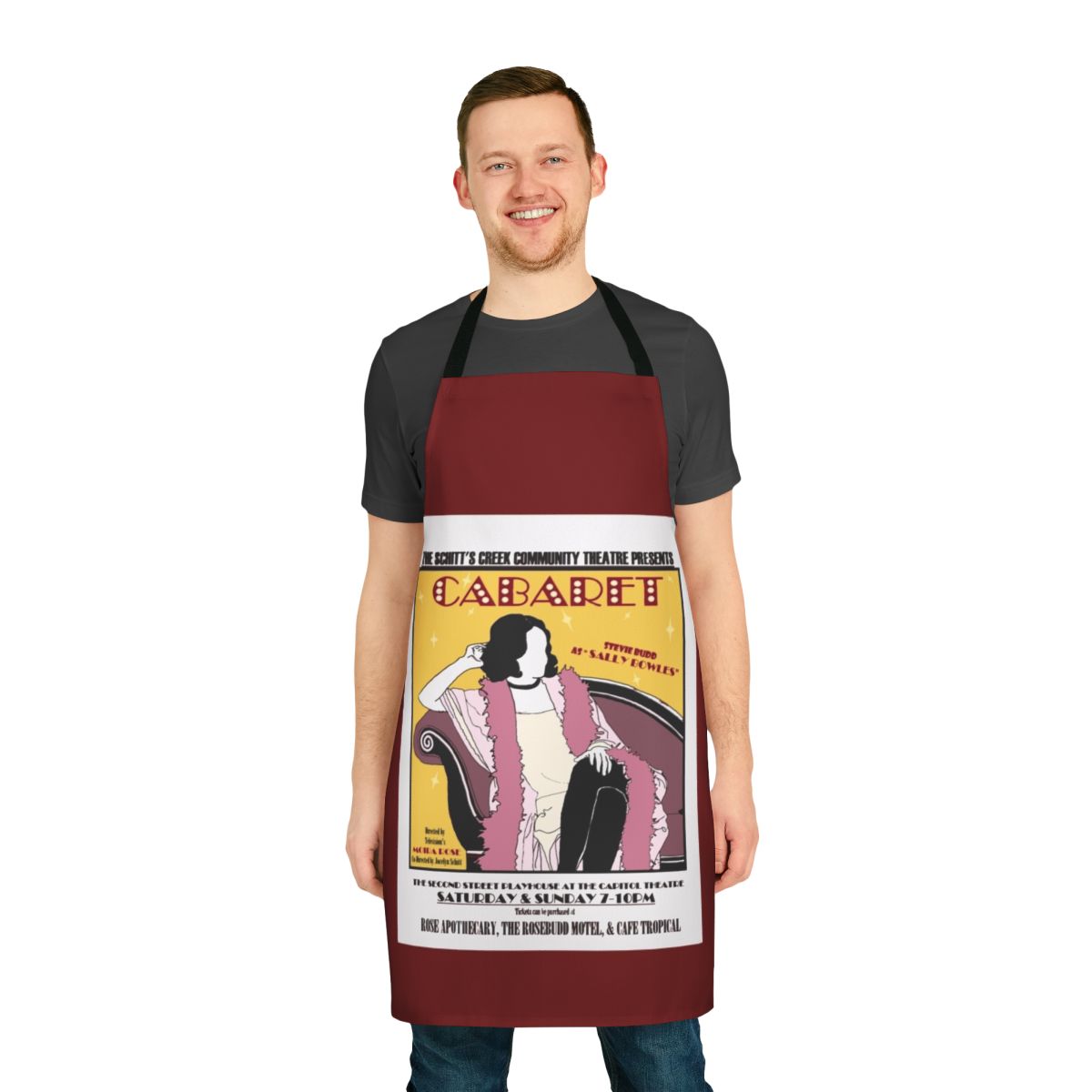 Schitt's Creek Cabaret Apron with a stylish design for fans of the TV show