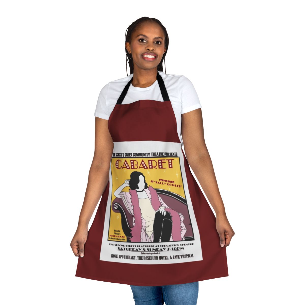 Schitt's Creek Cabaret Apron with a stylish design for fans of the TV show