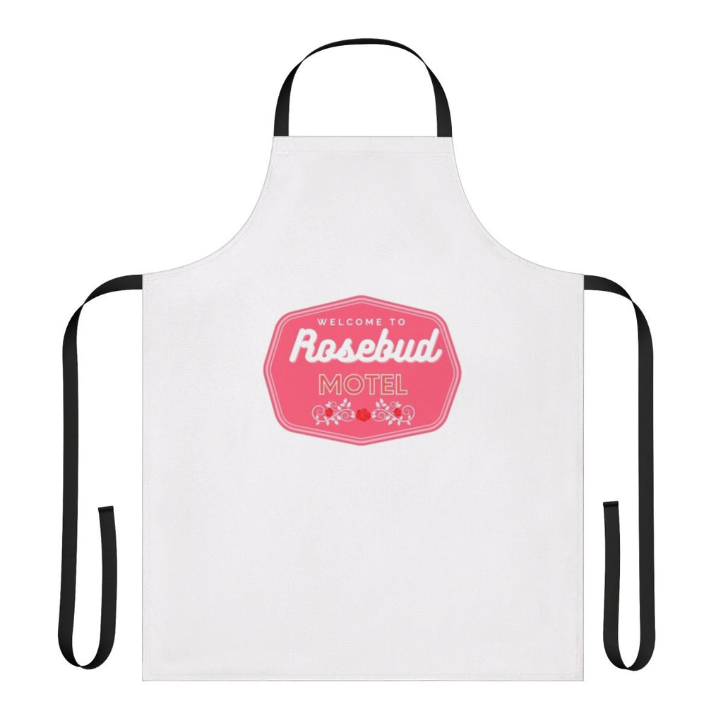 Schitts Creek inspired fan art apron with designs of David Rose, Alexis Rose, and Moira Rose