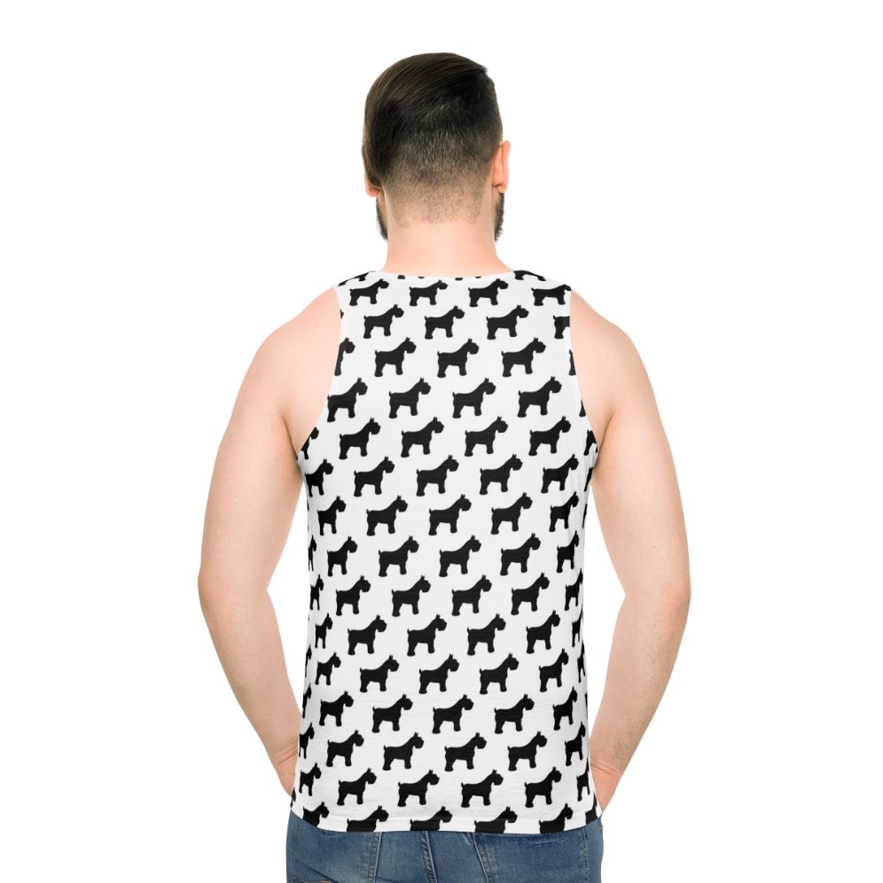 Schnauzer breed silhouette houndstooth unisex tank top