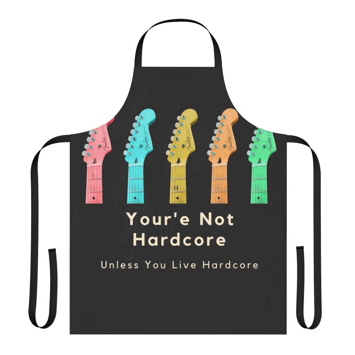 "School of Rock" themed apron featuring a rock music design