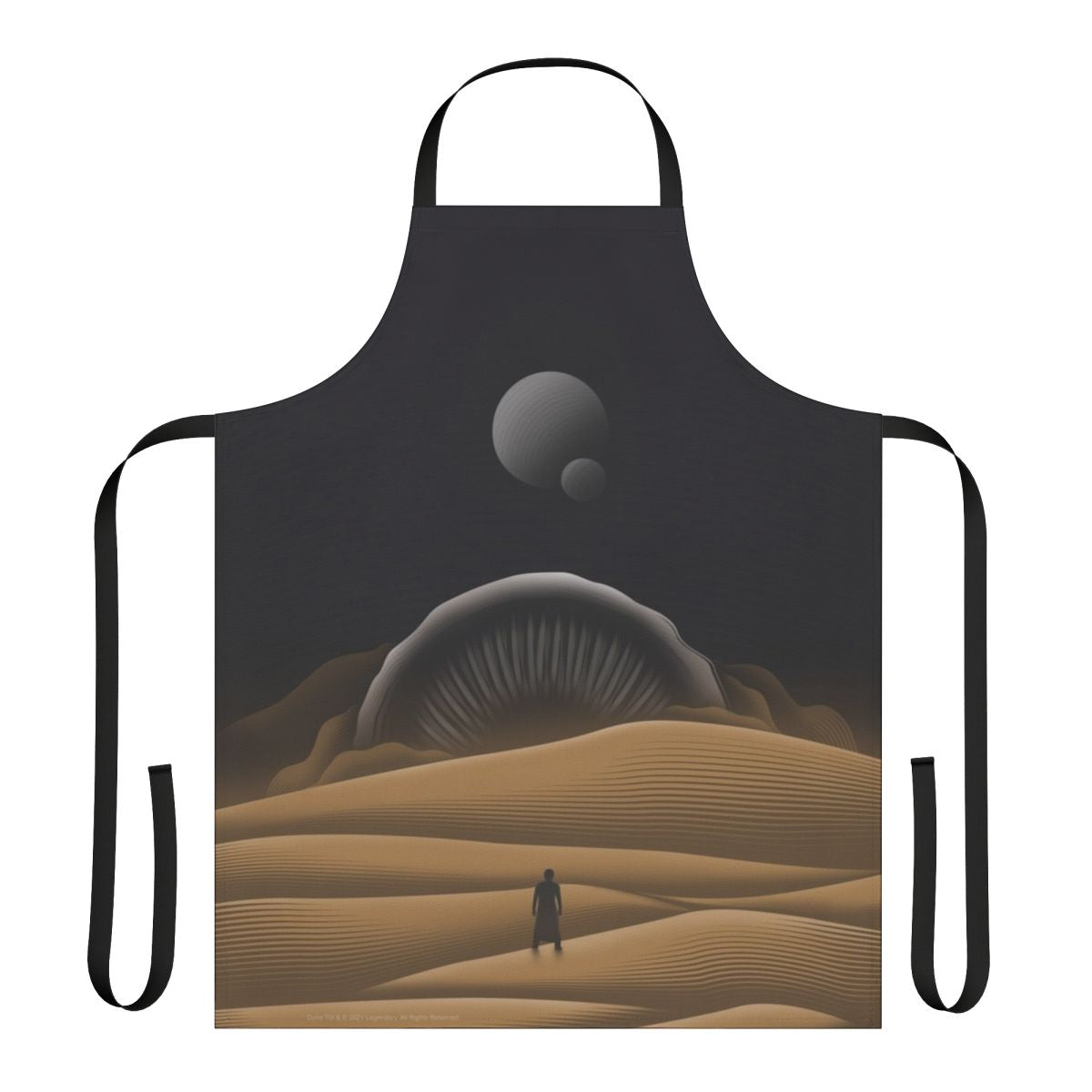Dune-inspired apron featuring a sandworm design, perfect for sci-fi fans