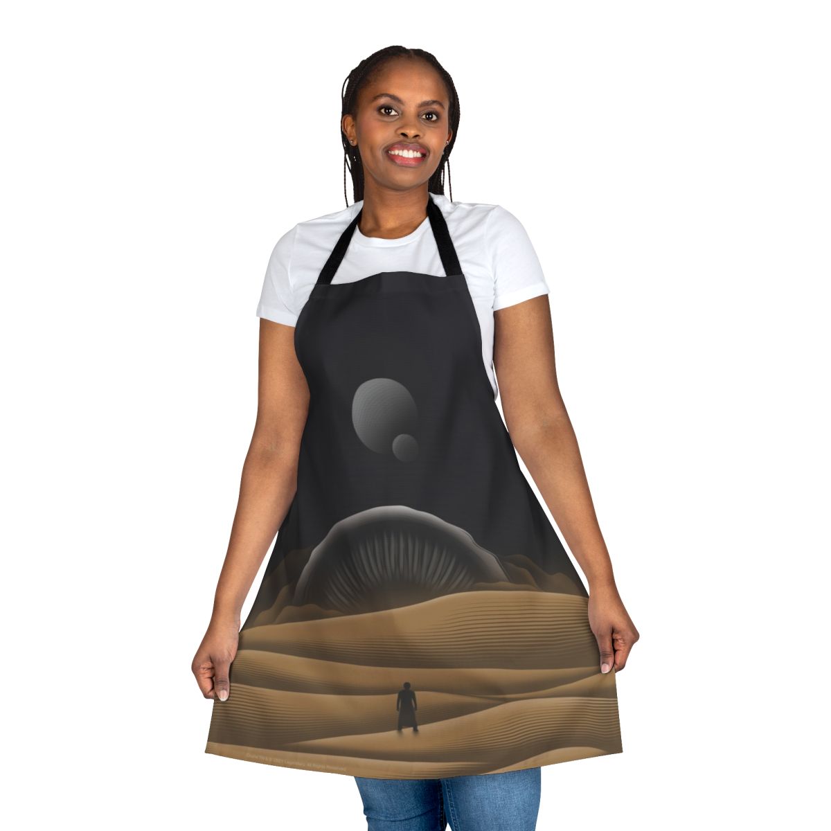 Dune-inspired apron featuring a sandworm design, perfect for sci-fi fans