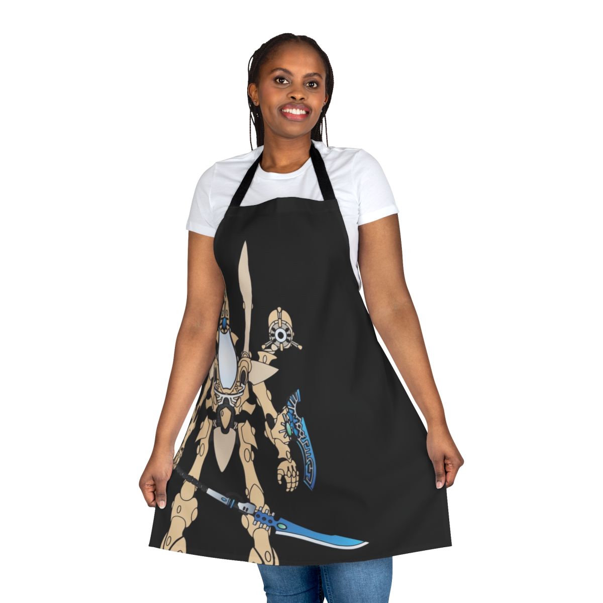 High-quality apron featuring an Eldar Wraithseer sticker design
