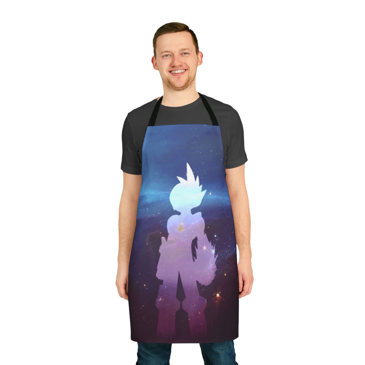 Sci-Fi Inspired Apron for Gamers with Megaman and Nebulosa Motifs