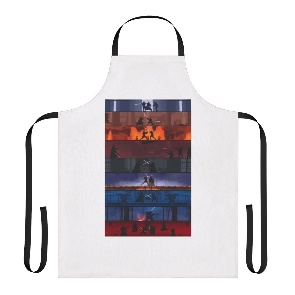 Sci-Fi Inspired Apron with Star Wars Lightsaber and Character Graphics