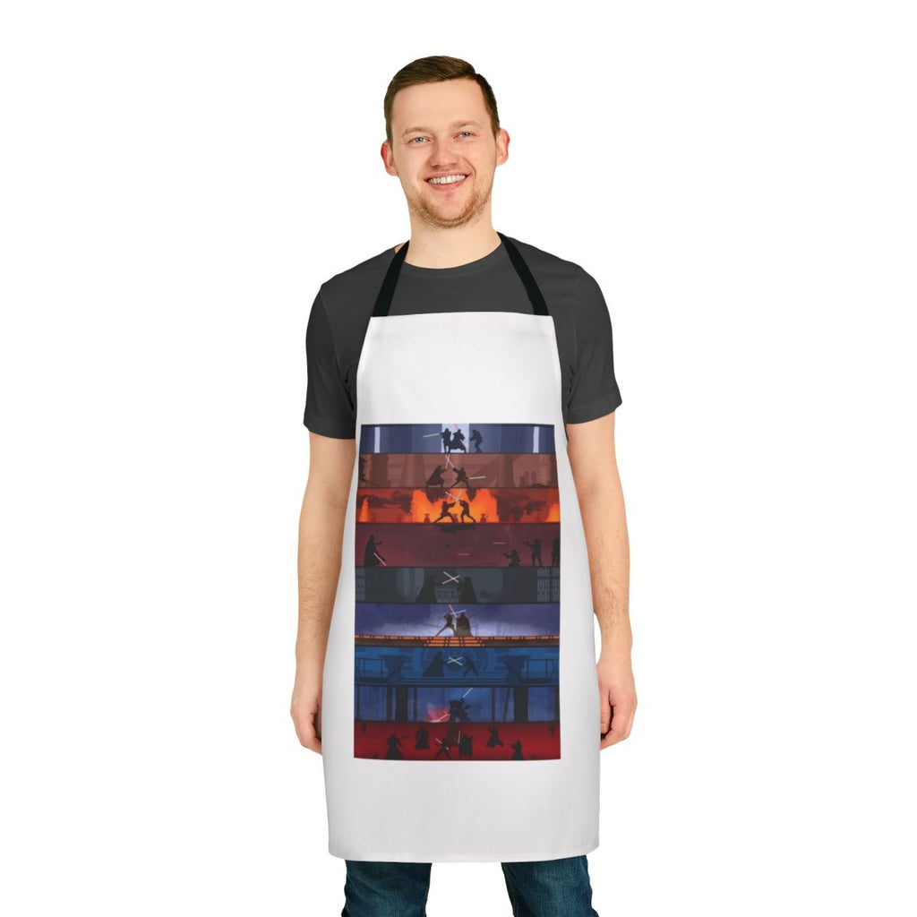 Sci-Fi Inspired Apron with Star Wars Lightsaber and Character Graphics