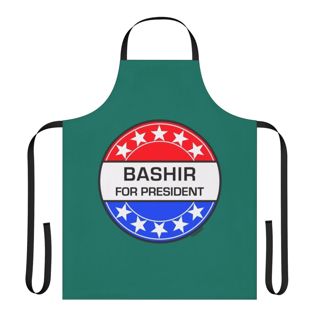 Bashir For President sci-fi themed apron with pop art design
