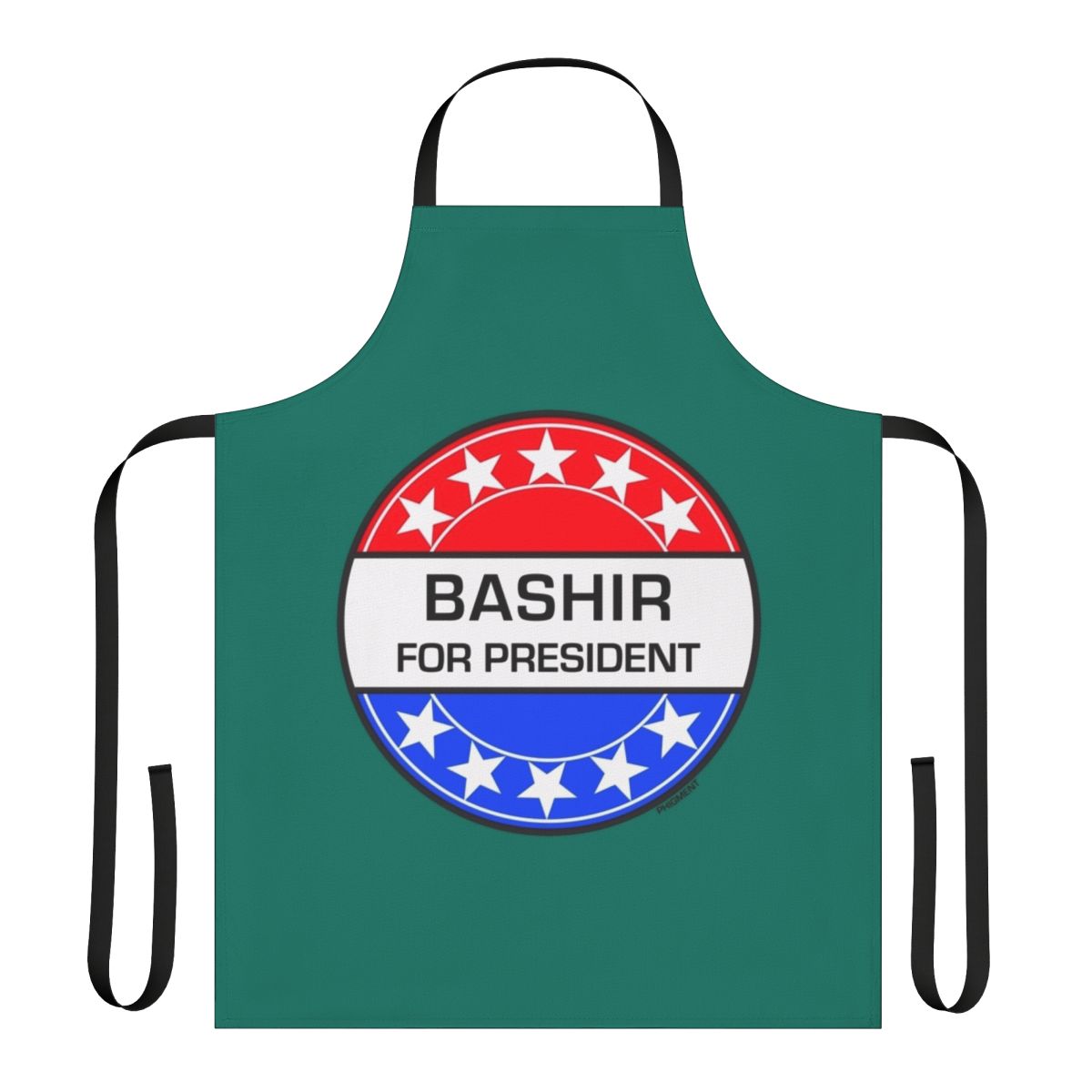 Bashir For President sci-fi themed apron with pop art design