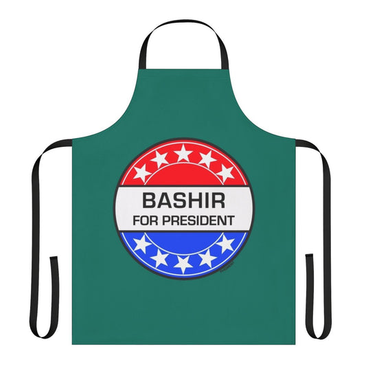 Bashir For President sci-fi themed apron with pop art design
