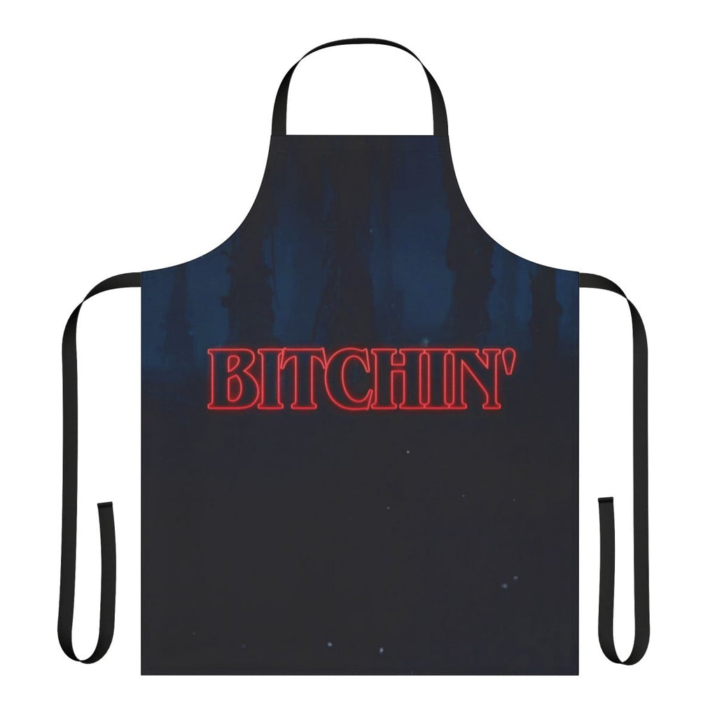 Bitchin' Apron featuring Eleven, Mike, and the Demorgogon from Stranger Things