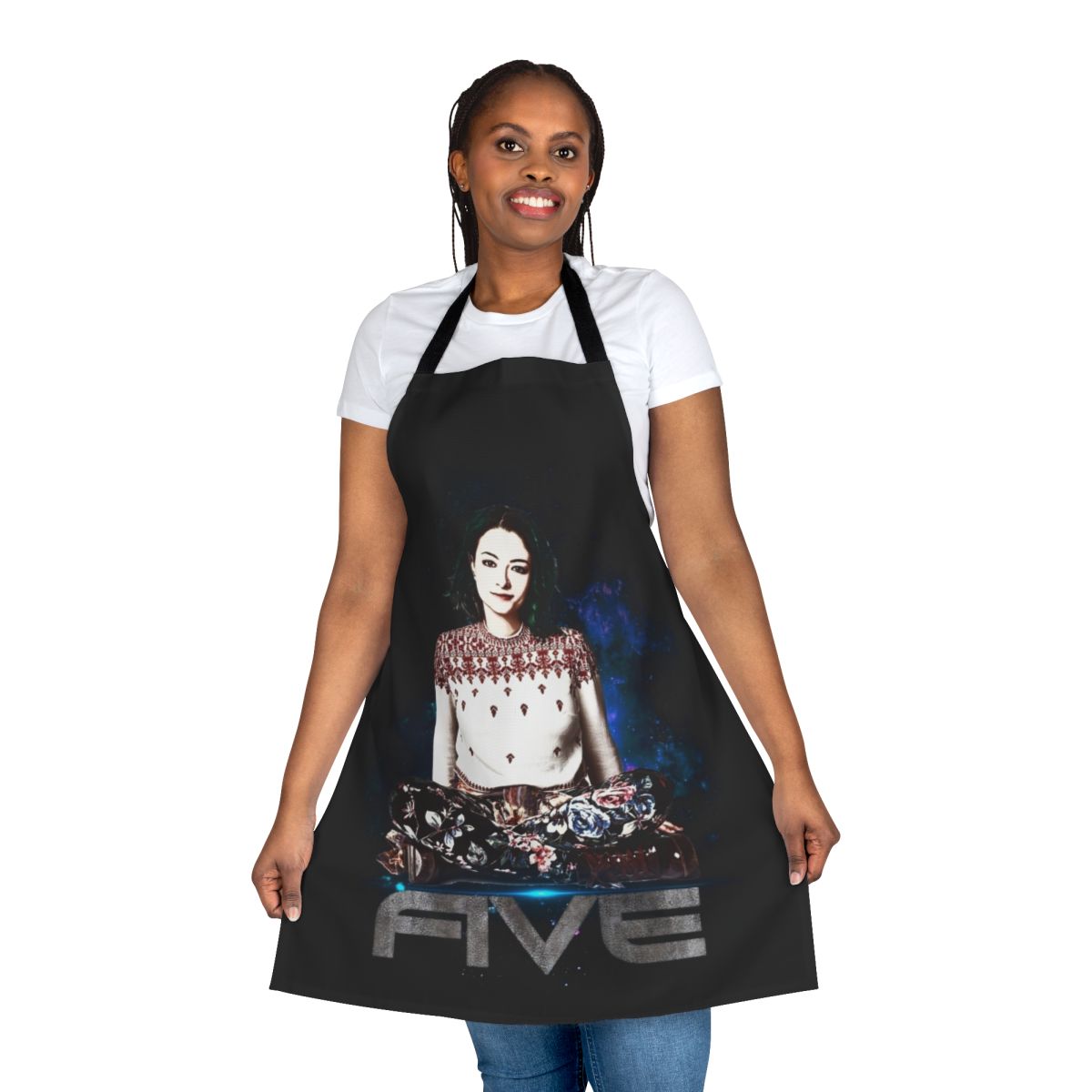 Apron featuring the character Five from the sci-fi TV series Dark Matter
