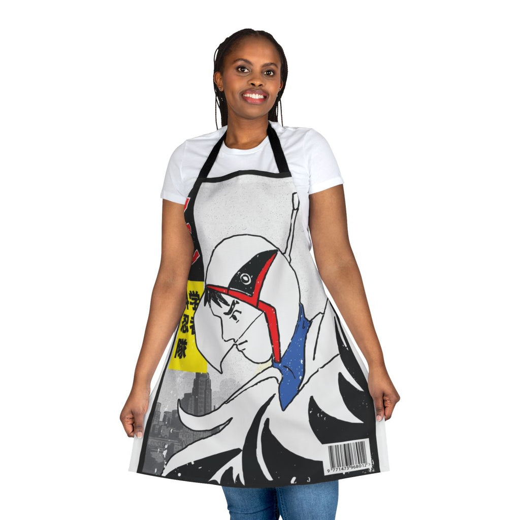 Stylish apron featuring retro Gatchaman anime design